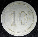 ALGERIA Aluminum 1921 10 Centimes J. Bory, Paris XF 30mm KM# TnA5 (23 184 )