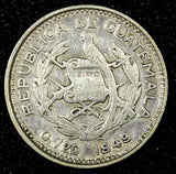 GUATEMALA Silver 1949 5 Centavos Last Year Type  KM# 238.1 (22 804)