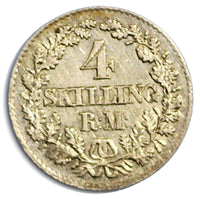 Denmark Christian IX Silver 1871 CS 4 Skilling Rigsmont aXF Condition KM# 775.2