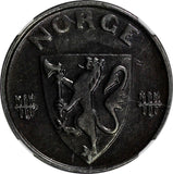 Norway Haakon VII Iron 1944 2 Ore NGC AU58 WWII Issue KM# 394
