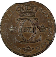 Sweden Carl XIII Copper 1817 1/2 Skilling Better Date RARE XF KM# 590 (17 168)