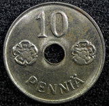 FINLAND Iron 1944 10 Pennia WWII Issue BU Coin KM#34.1 (23 018)