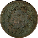 US Copper 1837 Coronet Head Large Cent 1C (17 060)