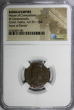 ROMAN Gallus as Caesar Centenionalis AD 351-354 /BATTLE Soldier Horse man NGC.1