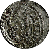 Livonia Riga CARL XI of Sweden Silver 1663 Solidus,Schilling XF KM#55 (15 030)