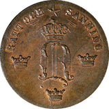 Sweden Oscar I Bronze 1858 1/2 Ore RED-BROWN UNC KM# 686 (21 889)