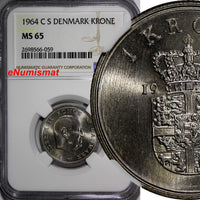 Denmark Frederik IX 1964 CS 1 Krone NGC MS65 TOP GRADED BY NGC KM# 851.1 (059)