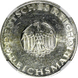 Germany-Weimar Silver 1929 D 3 Reichsmark Gotthold Lessing NGC AU DET. KM# 60(7)