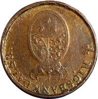 Denmark Frederik VI 1818 1 Rigsbankskilling Brown Copper VF Condition KM# 688