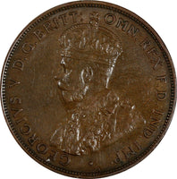 Australia George V Copper 1934 1 Penny Melbourne Mint KM# 23 (19 495)