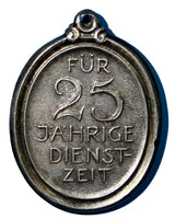 GERMANY Silver Oval Medal 1884 FUR 25 JAHRIGE DIENST-ZEIT Fire Service