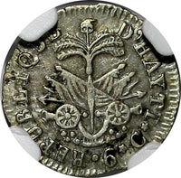 HAITI Western Republic Silver AN15 (1818) 6 Centimes NGC XF DETAILS RARE KM# 17
