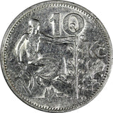 Czechoslovakia Silver 1932 10 Korun 30 mm KM# 15 (19 682)