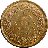 India-British George VI Bronze 1939 (B) 1/12 Anna ch.UNC KM# 526 (23 674)