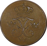 Sweden Frederick I Copper 1736 S.M. 1 ORE Mintage-960,000  KM#416.1  (21 356)