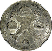 Italy MILAN Franz II Silver 1796 M Crocione NGC AU55 RARE Dav-1390 KM# 239 (1)