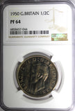 Great Britain George VI PROOF 1950 1/2 Crown NGC PF64 Mintage-18,000 KM# 879 (4)