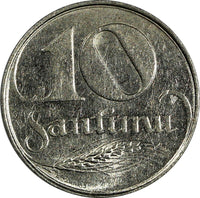 Latvia 1922 10 Santimu Struck at Huguenin 1 Year Type KM# 4 (17 509)