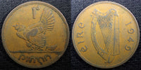 Ireland Republic Bronze 1949 1 Penny Hen with chicks KM# 11 (23 083)