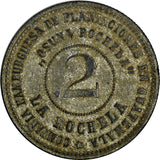 GUATEMALA TOKEN 1895 Zinc 2 Reales La Rochela HAMBURGUESA 30mm RULAU Gma 100 (7)