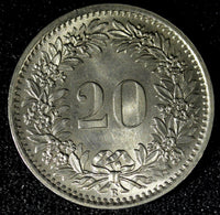 Switzerland Copper-Nickel 1969 B 20 Rappen UNC KM# 29a (23 585)