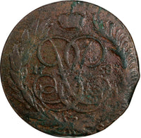 Russia Elizabeth Copper 1758 MM 5 Kopecks Red Moscow Mint 43,39g.C# 9.3 (18 689)