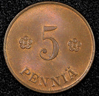 FINLAND Copper 1918 5 Penniä  UNC KM# 22 RANDOM PICK  (1 COIN)