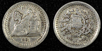 GUATEMALA Silver 1880 D 1/2 Real  Toning KM# 152 (22 814)