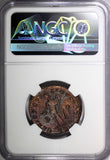 ROMAN Constantius I as Caesar AD 305-306 BI Nummus / Genius,patera. NGC (75)