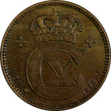 Denmark Christian X Bronze 1923 2 Ore Last Date Type XF KM# 813.2 (18 668)