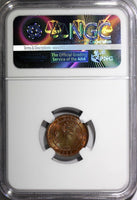 Ceylon George V Copper 1926 1/2 Cent NGC MS65 BN LAST YEAR TYPE KM# 106 (033)