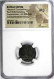 Roman Constantinian AD 330-340 AE3/4 NUMMUS NGC MS Constantinopolis/Victory (41)