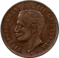 Italy Bronze Vittorio Emanuele III 1903 R 2 Centesimi  XF Condition KM# 38