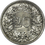 Switzerland 1906 B 20 Rappen UNC Mint Luster KM# 29 (21 396)