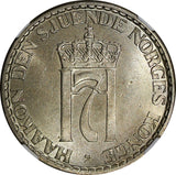 Norway Haakon VII 1957 Krone  LAST DATE FOR THE TYPE NGC MS64 KM# 397.2