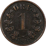 Norway Oscar II Bronze 1897 1 Øre The Norwegian Lion KM# 352  (20 841)