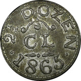 ENGLAND KENT NEWENDEN ND (1865) CHARLES LEVETT  HOP TOKEN CL/30 2 1/2 DOZEN 35mm