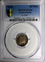 Great Britain Edward VII Silver 1903 3 Pence PCGS PL64 PROOFLIKE KM#797.1 (19)