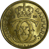 Denmark Christian X Aluminum-Bronze 1924 1/2 Krone BU GEM KM# 831.1 (15 091)