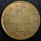 SWITZERLAND Bronze 1955 B 2 Rappen KM# 47 (23 397)