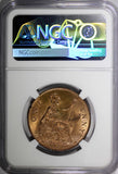 GREAT BRITAIN George V Bronze 1927 1 Penny NGC MS63 RB NICE RED KM# 826 (23)