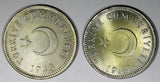 Turkey LOT OF 2 COINS Silver 1947,1948 1 Lira High Graded Toned KM# 883 (20 634)