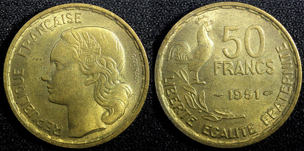 France Aluminum-Bronze 1951 50 Francs KM# 918.1 (23 698)