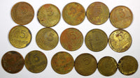 PERU LOT OF 25 COINS 1942-1967 5,10 CENTAVOS (20 936)