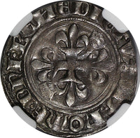 FRANCE Charles VI the Mad (1380-1422)  Floret NGC AU DETAILS D-387a (038)