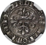 FRANCE Charles VI the Mad (1380-1422)  Floret NGC AU DETAILS D-387a (038)