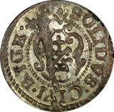 Riga.Livonia Christina of Sweden (1632-1654) Silver 1644 Solidus 0,67g.KM# 21(6)