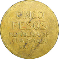 GUATEMALA Provisional Aluminum-Bronze 1923  5 Pesos 1 YEAR TYPE KM# 234 (23 204)