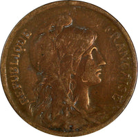 France Bronze 1917 10 Centimes 30mm KM# 843 (18 086)
