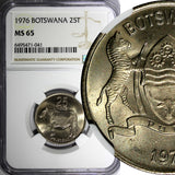 Botswana 1976 25 Thebe NGC MS65 African Zebu Nice Toned KM# 6 (41)